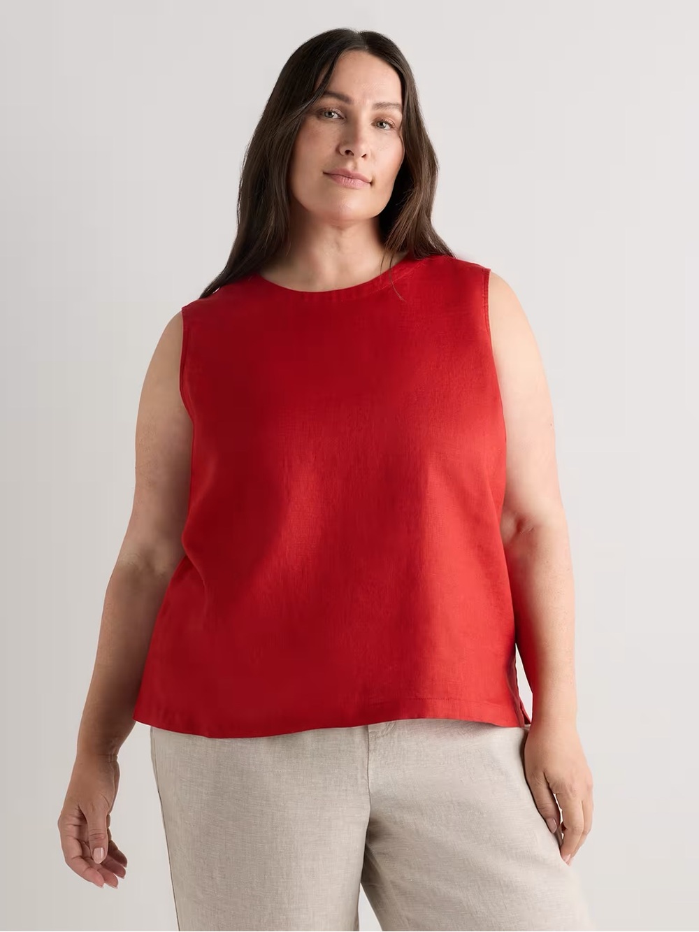 Quince 100% Organic Linen Tank Top Chile Size L